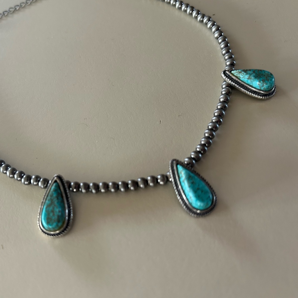 Faux Turquoise and Navajo Pearl Choker